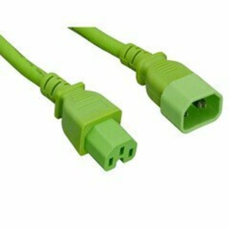 SWE-TECH 3C High Temperature Power Cord, C14 to C15, 14AWG, 15 Amp, UL SJT, Green, 6 foot FWT10W2-07106GN
